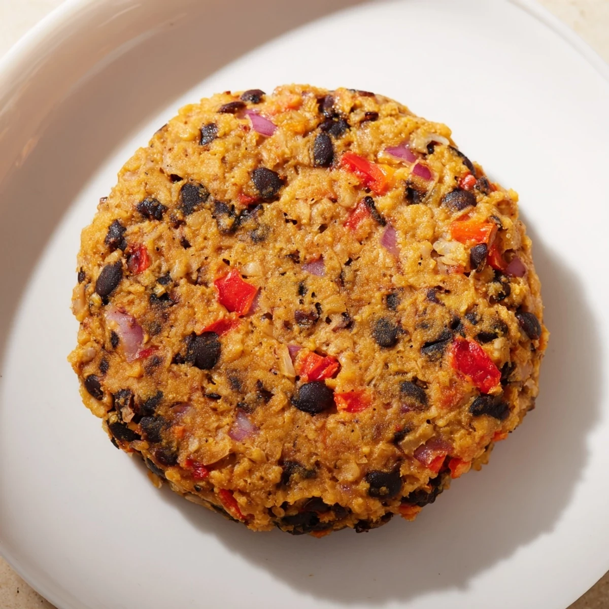 Delicious, homemade black bean burgers alongside fresh tomato and lettuce, perfect for the perfect vegetarian meal.