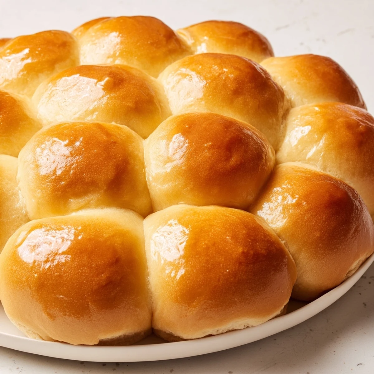 Fluffy Homemade Golden Dinner Rolls, golden brown and perfectly soft, ideal for a holiday feast.