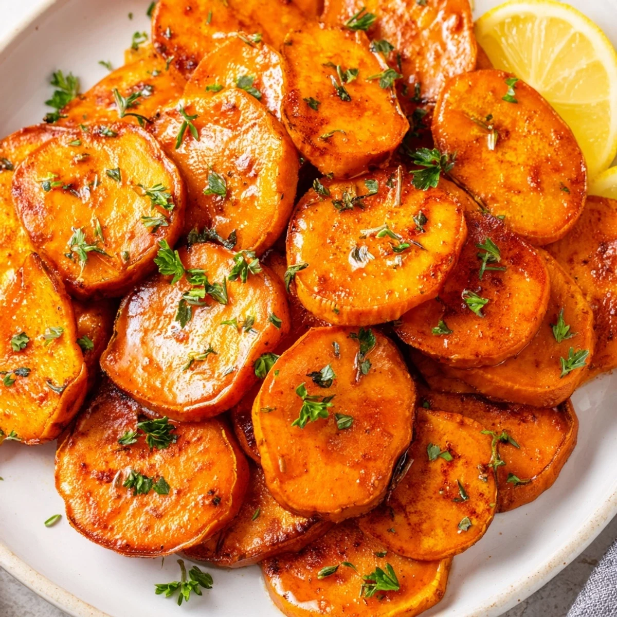 Oven-roasted Cajun sweet potatoes, perfectly spiced, offering a delicious burst of smoky, savory flavors.