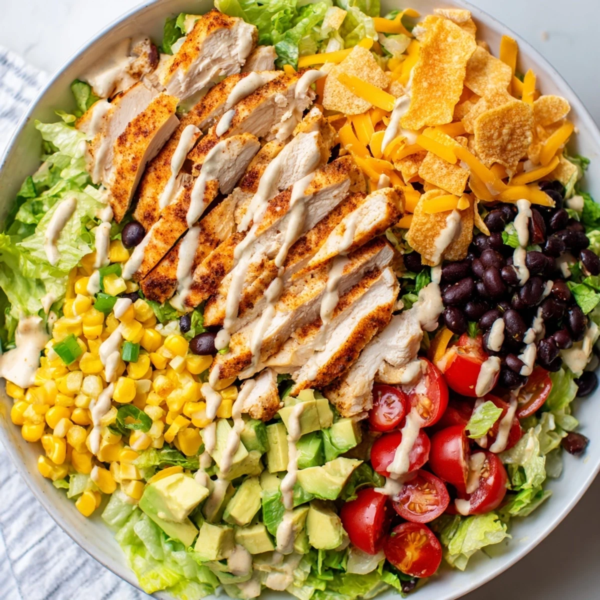 Crunchy Taco Chicken Salad presentation
