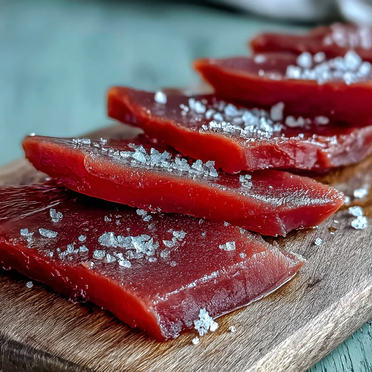 Freshly made guava paste cooling in a lined loaf pan, showing its vibrant pink color.