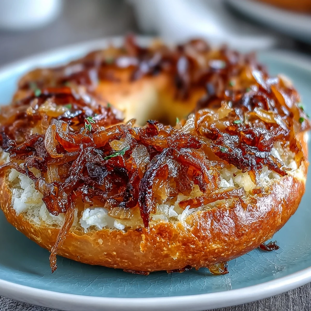 Golden-brown sourdough onion bagels with a crisp crust and tender crumb, ready to enjoy warm from the oven.  