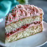 Galentines Cake with Strawberry Buttercream: A stunning vanilla layer cake with luscious strawberry buttercream in a pink ombre effect, garnished with fresh strawberries and edible glitter.