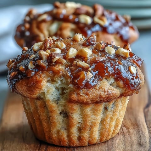 Freshly baked Peanut Butter and Guava Muffins topped with chopped peanuts sit on a wire cooling rack, showcasing a moist crumb and sticky sweet guava filling.