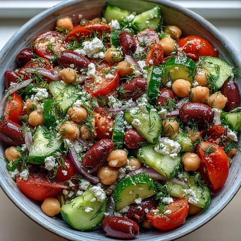 Greek Lemon Marinated Bean Salad