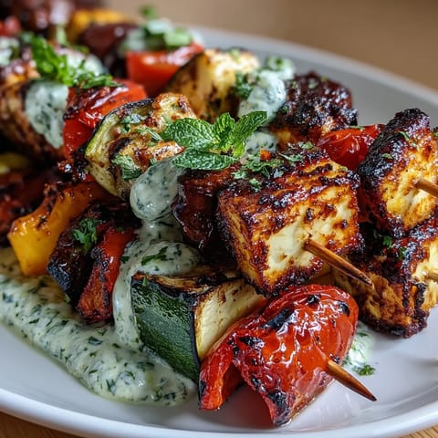 Grilled Veggie Halloumi Skewers