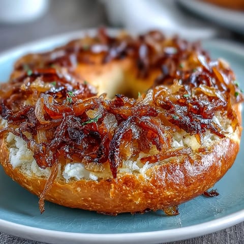 Golden-brown sourdough onion bagels with a crisp crust and tender crumb, ready to enjoy warm from the oven.  