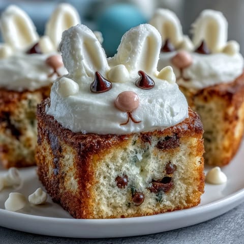 Adorable mini Easter bunny cakes with fluffy vanilla buttercream and candy decorations for a festive kids party.