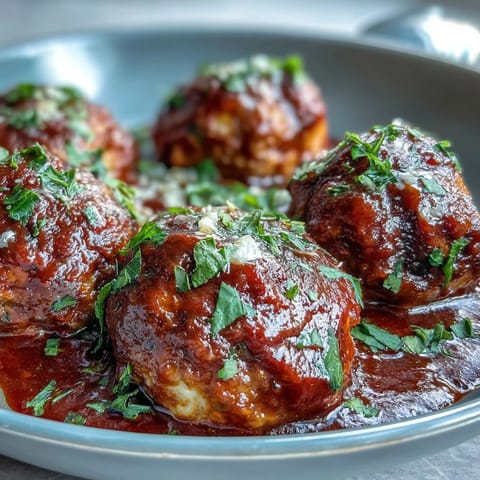 Slow cooker meatballs in marinara sauce, tender and juicy, simmered to perfection in rich tomato flavor.  