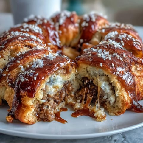 Golden puff pastry-wrapped cocktail sausages served with tangy honey Dijon mustard dip for game day snacking.