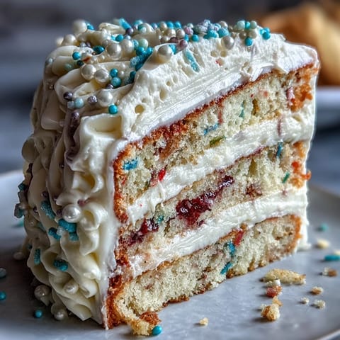 Class of 2026 Confetti Cake with Champagne Frosting, vibrant and ready to celebrate.