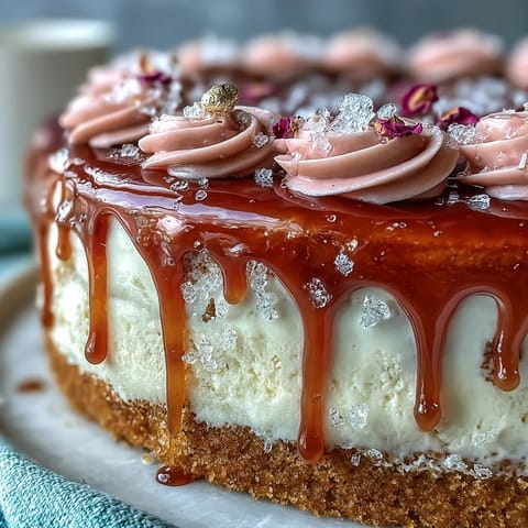 Delicious Bridal Shower Rosé Velvet Cake, perfect for celebrations, with a beautiful gold glaze.