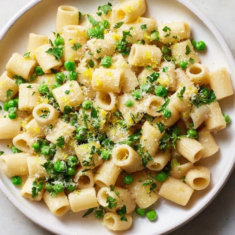 Vibrant green peas mingle with garlic-infused butter in this delicious Garlic Butter Ditalini for a quick, easy meal.