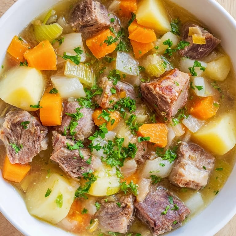 Warm and savory Welsh Cawl: Picture a classic stew featuring lamb, perfect for chilly evenings.