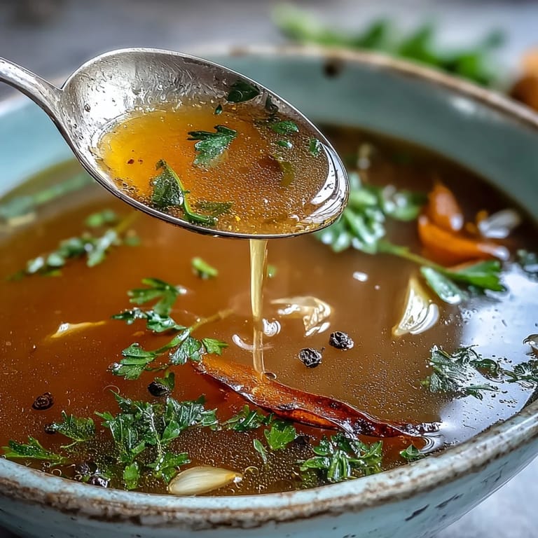 Nourishing vegetable broth from scraps, perfect for soups and stews.