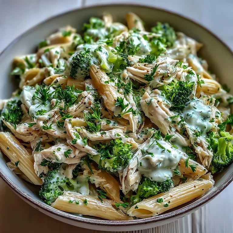Serving bowl of High Protein Rotisserie Chicken Broccoli Pasta with steam rising, lemon zest and Parmesan topping.