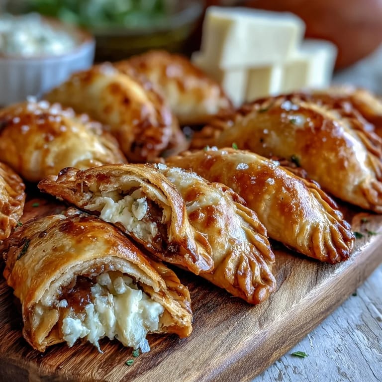 Golden-brown Guava and Cheese Empanadas are pulled from the air fryer, ready to be enjoyed with a sprinkle of powdered sugar.