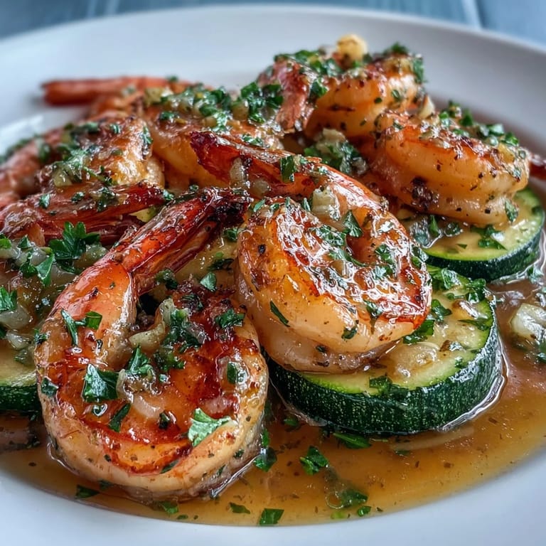 Keto Lemon Butter Garlic Shrimp Packets with Zucchini: Low-carb foil packets bursting with garlic, lemon, and herb flavors, offering an easy, healthy dinner in minutes.