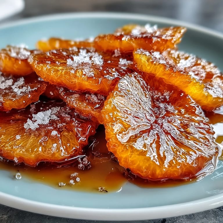 Translucent, syrup-coated orange segments glistening with sweetness — perfect for adding a citrusy sparkle to your favorite desserts.
