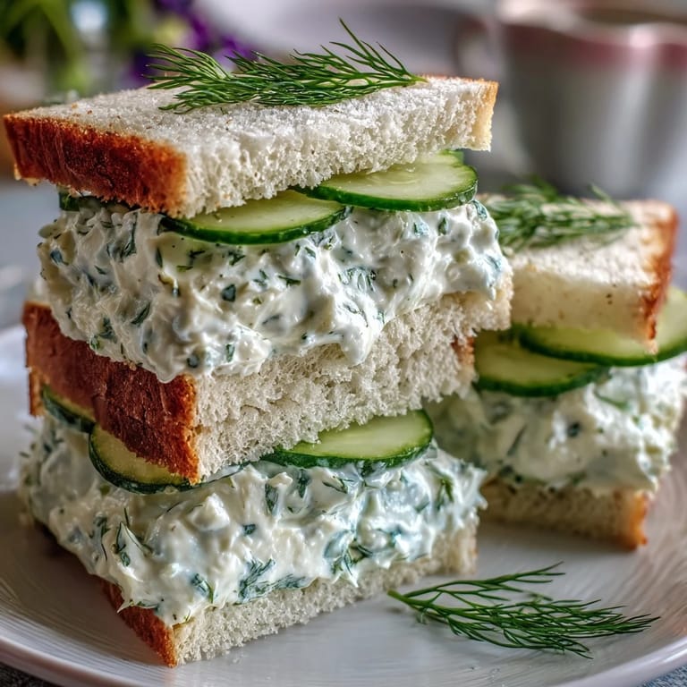 Elegant Kentucky tea sandwiches with a light, herby cream cheese filling, perfect for Derby Day or afternoon gatherings.  
