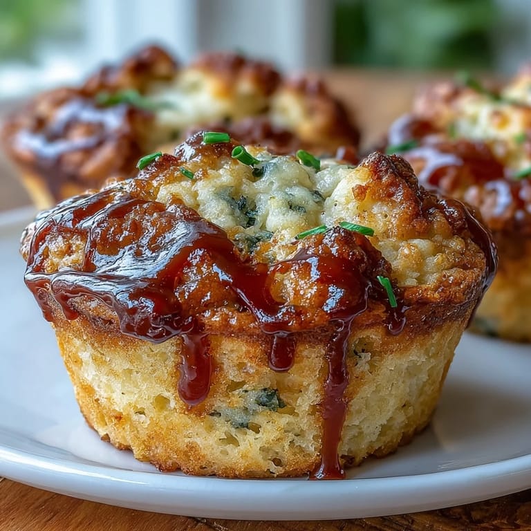 Warm, buttery cornbread muffins infused with rich BBQ flavor and topped with melted cheese, ideal for celebrations, potlucks, or casual gatherings.