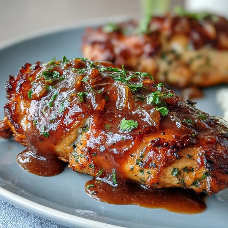 2. Rich and hearty Soul Food Smothered Chicken with Onion Gravy served over rice for a comforting Southern dinner.