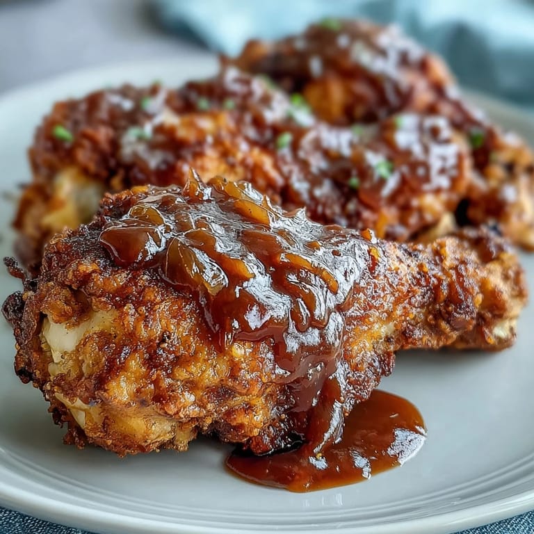 3. Classic Soul Food Smothered Chicken with Onion Gravy: crispy fried chicken simmered in a thick, flavorful onion pan gravy.