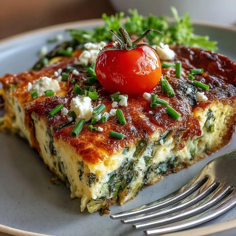 Colorful sheet pan frittata with cherry tomatoes, spinach, and Parmesan, perfect for serving a crowd at holiday gatherings.
