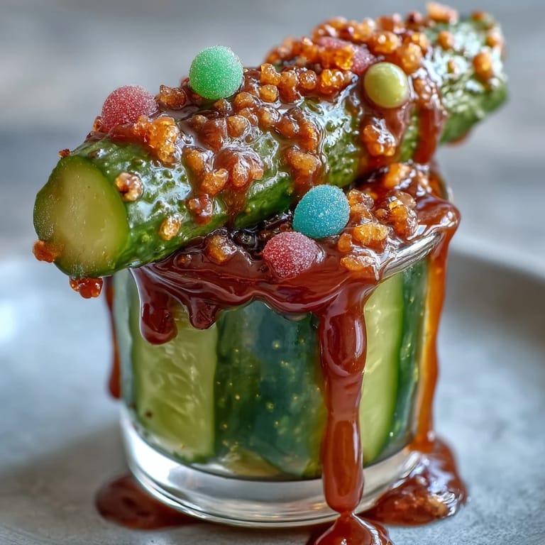 A colorful layered chamoy pickle kit snack, perfect for satisfying cravings.