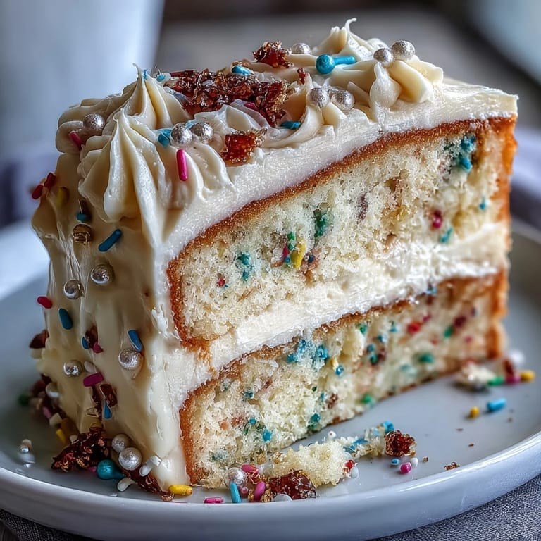 Decadent Class of 2026 Confetti Cake with Champagne Frosting, perfect for any festive gathering.