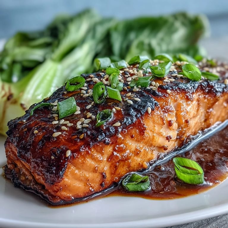 Savory Miso Glazed Salmon with vibrant, crisp stir-fried Bok Choy.