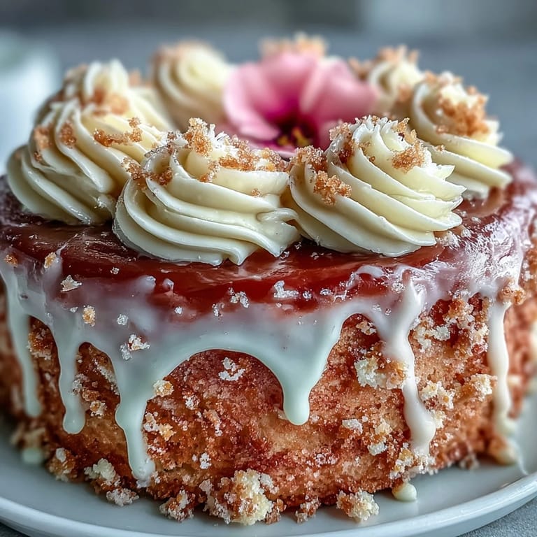 A moist Rosé Velvet Cake featuring a stunning gold metallic drip, ideal for dessert tables.