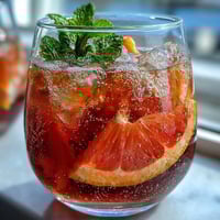 Sparkling Spring Citrus Mocktails with Grapefruit and Lime in clear glasses, garnished with fresh mint and citrus wheels, chilled and refreshing.