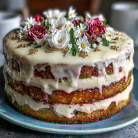 Elegant layered vanilla cake with floral buttercream, celebrating a Taurus birthday and graduation with gold accents.