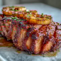Honey Glazed Ham with Pineapple, a golden centerpiece with juicy pineapple rings and cherries, perfect for festive Easter dinner.  
