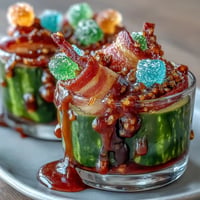 Vibrant chamoy pickle kit in a cup, a sweet, spicy, and tangy viral snack.