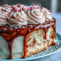 Elegant pink Bridal Shower Rosé Velvet Cake with shimmering gold drip.